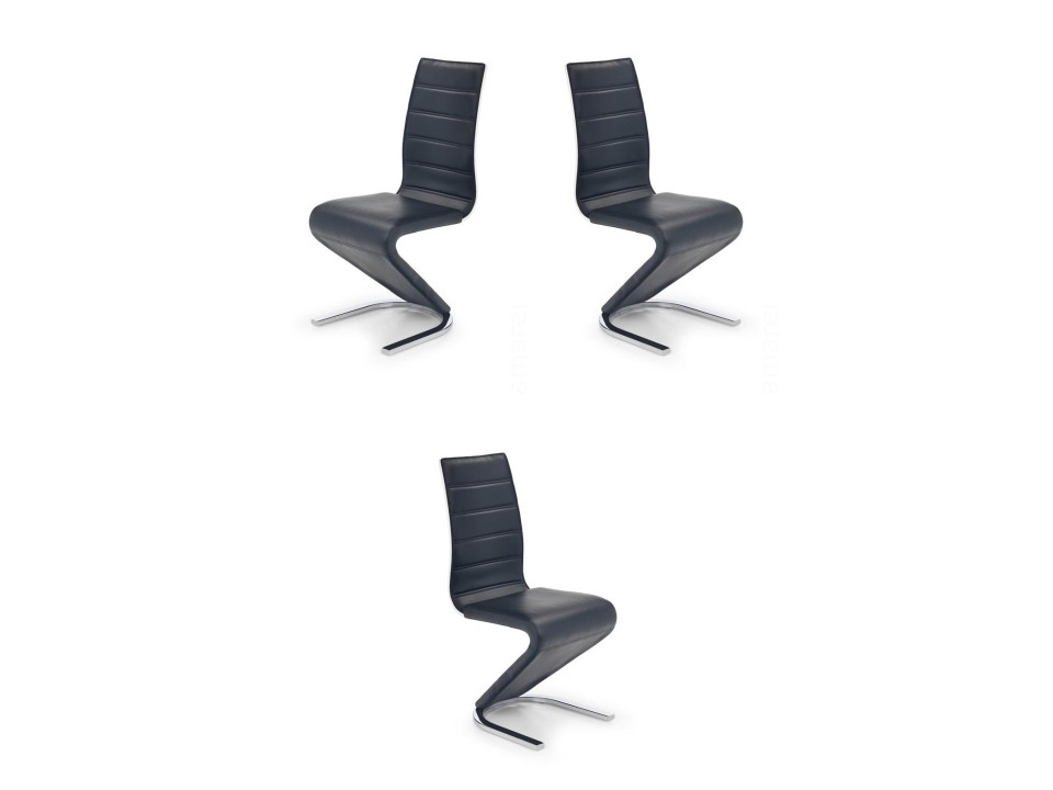 Trzy krzesła czarne - 7466