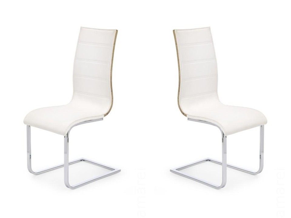 Dwa krzesła białe sonoma ekoskóra - 7008