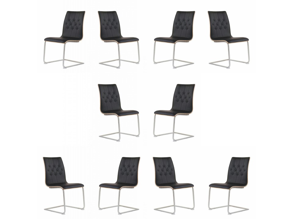 Dziesięć krzeseł czarnych orzech - 7428
