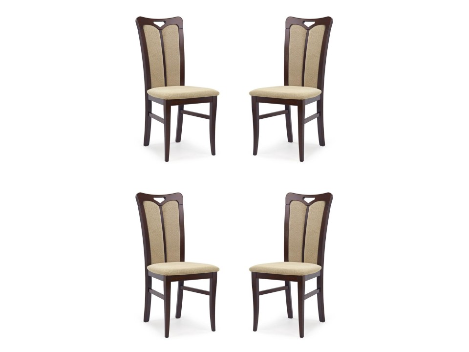 Cztery krzesła tapicerowane HUBERT2 ciemny orzech - 2357