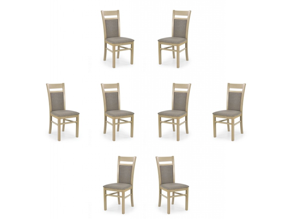 Osiem krzeseł dąb sonoma tapicerowanych - 0978