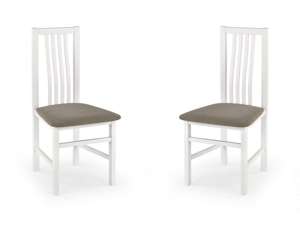 Dwa krzesła tapicerowane białe  - 1272