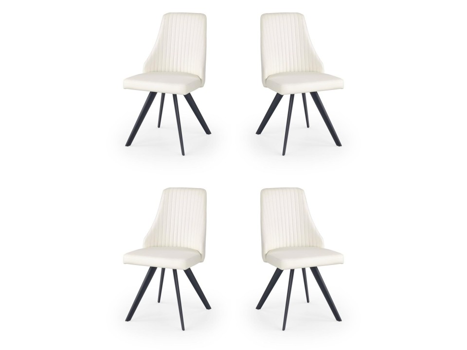 Cztery krzesła biało czarne - 9590