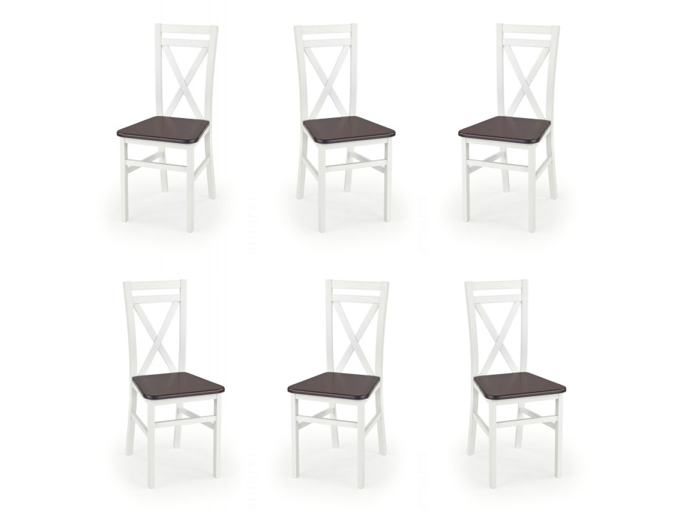Sześć krzeseł białych olcha - 1258