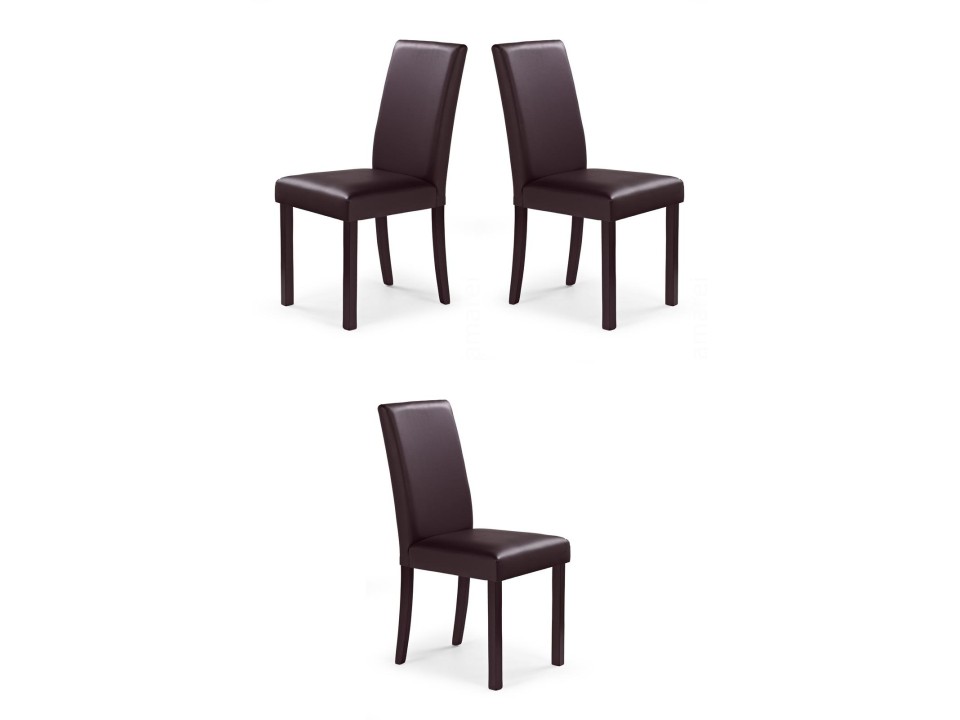 Trzy krzesła ciemny orzech / ciemny brąz - 5198