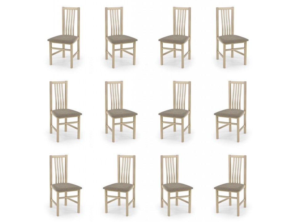 Dwanaście krzeseł dąb sonoma tapicerowanych - 1289