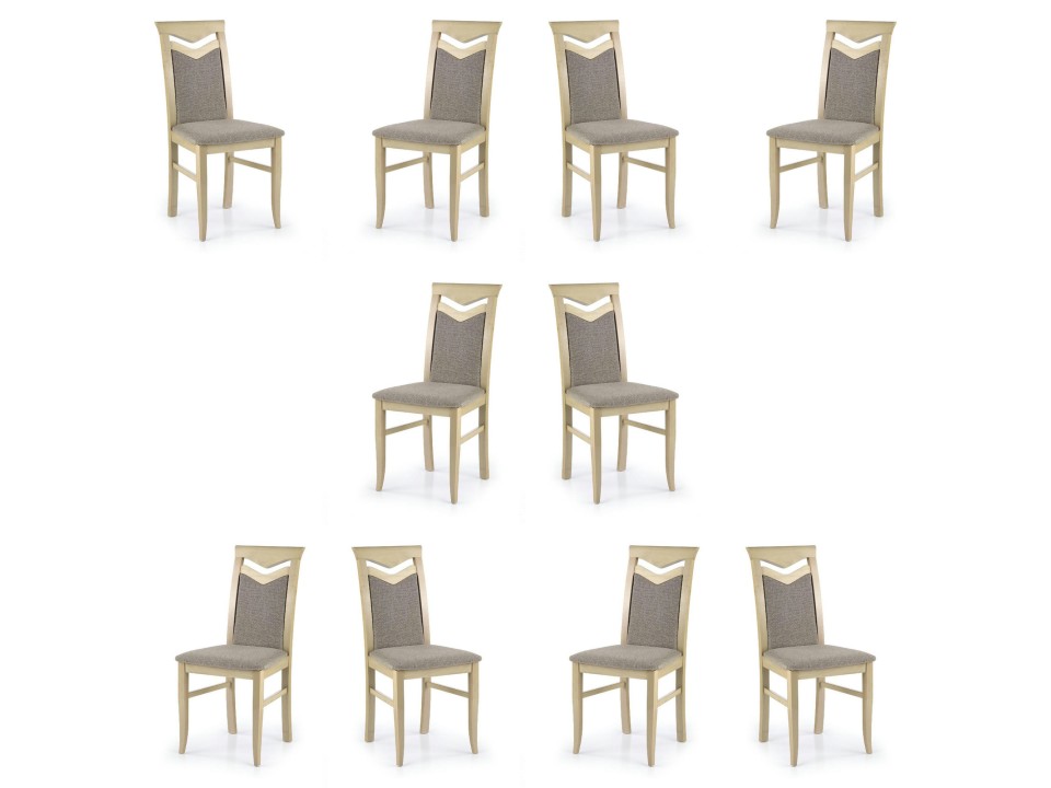 Dziesięć krzeseł tapicerowanych dąb sonoma - 3802