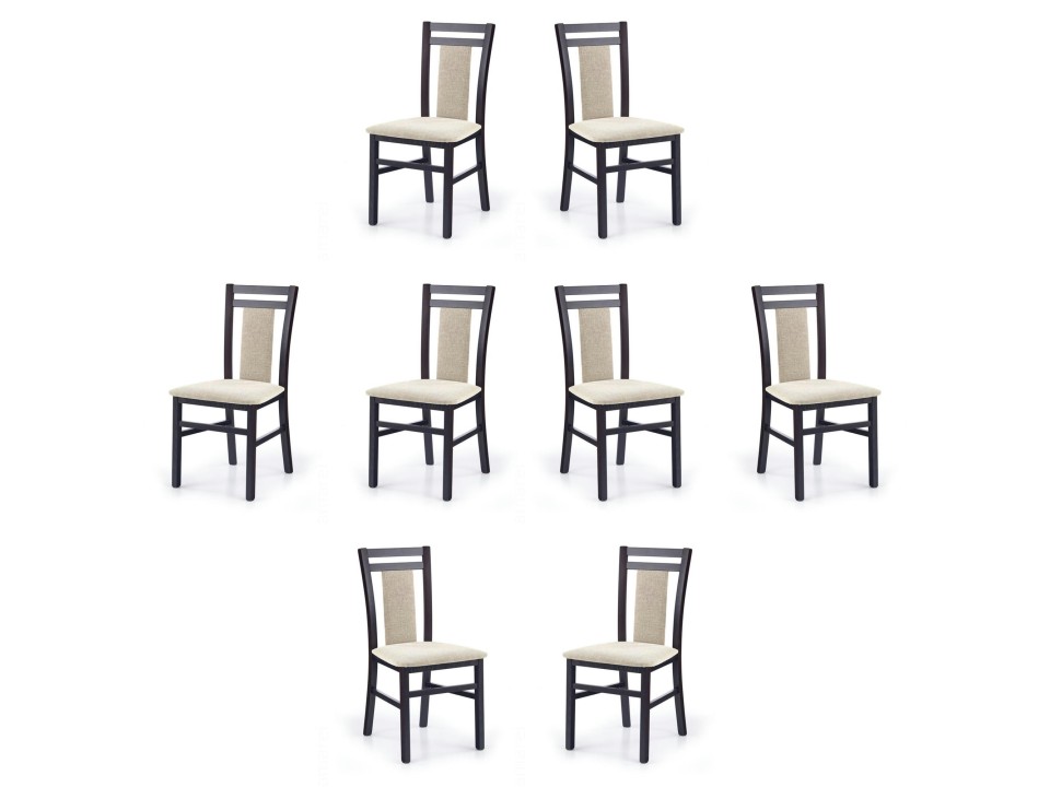Osiem krzeseł wenge tapicerowanych - 4298