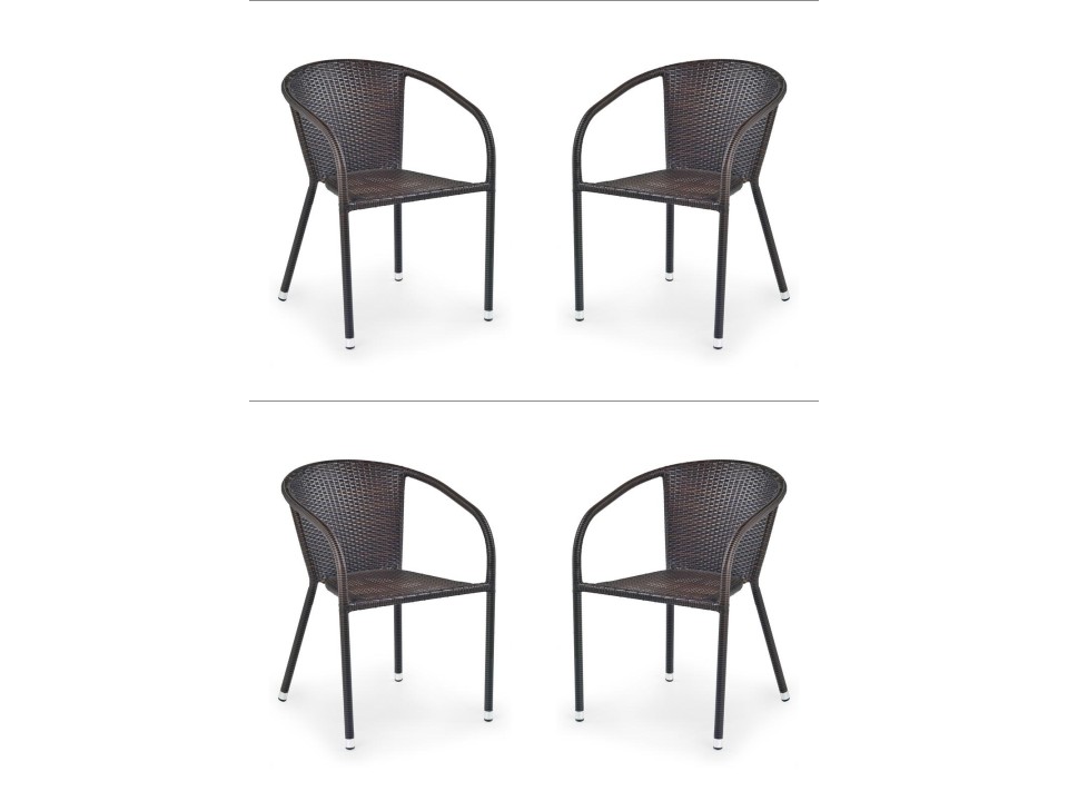 Cztery krzesła ciemno brązowe - 6163