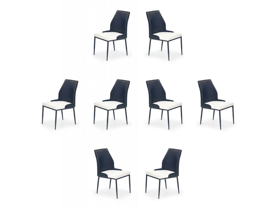 Osiem krzeseł biało-czarnych - 7589