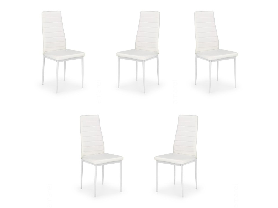 Pięć krzeseł białych - 6194