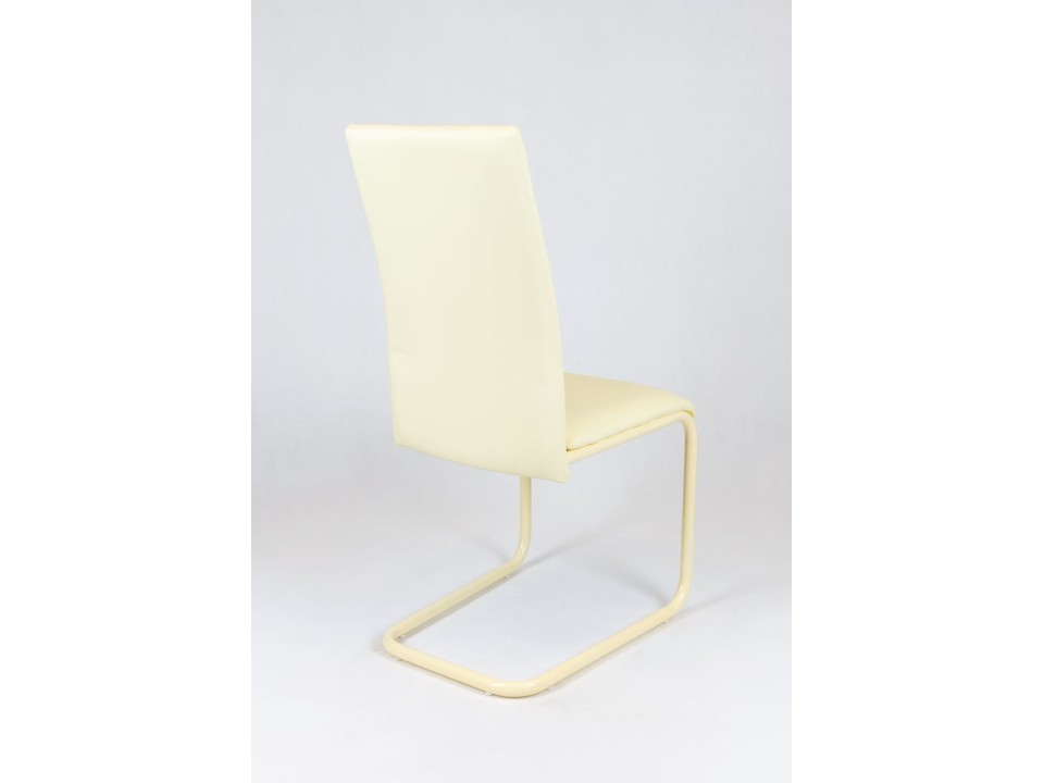 Sk Design Ks024 Kremowe Krzesło Z Ekoskóry Na Malowanym Stelażu