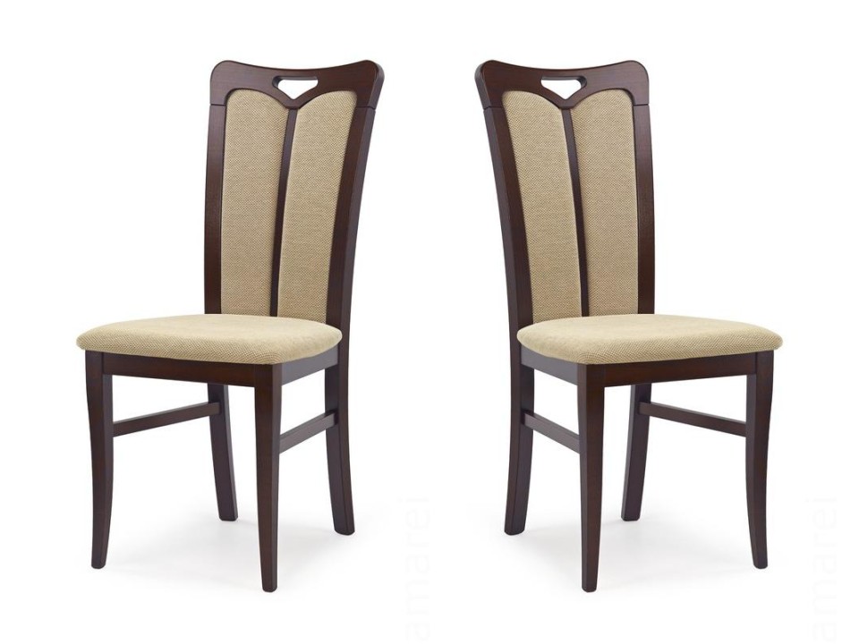 Dwa krzesła tapicerowane ciemny orzech - 2357
