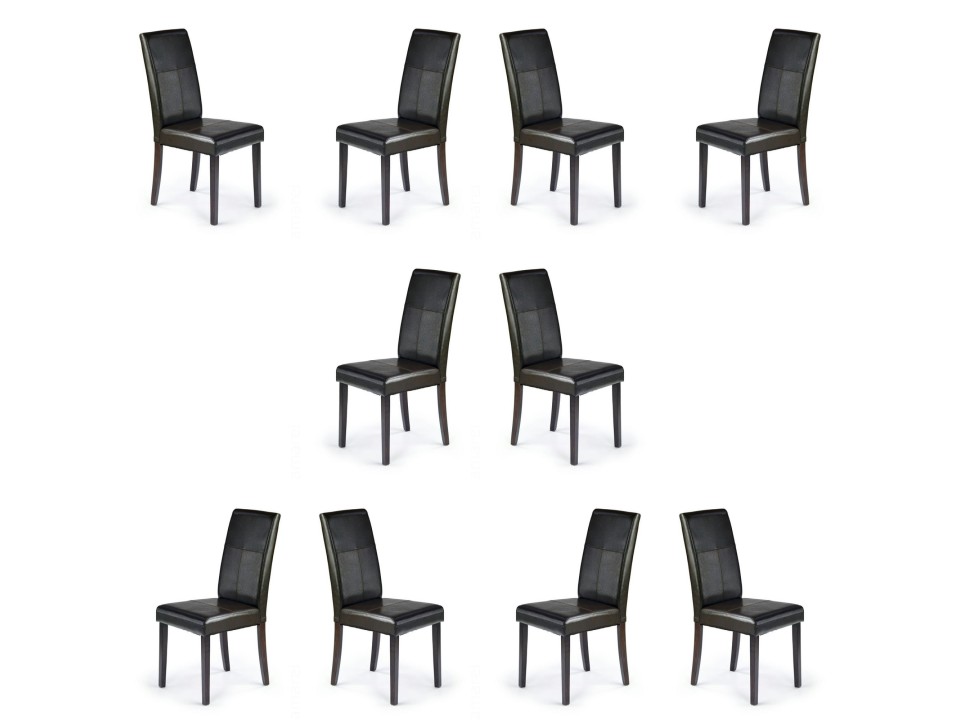 Dziesięć krzeseł wenge / ciemny brąz - 7006