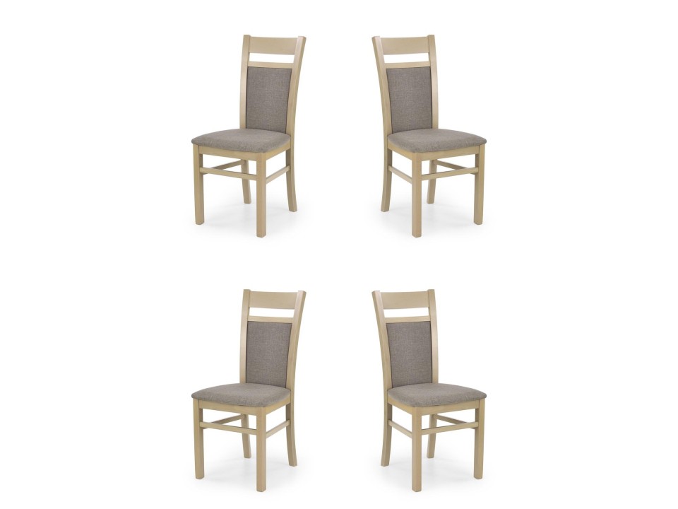 Cztery krzesła tapicerowane  dąb sonoma  - 0978