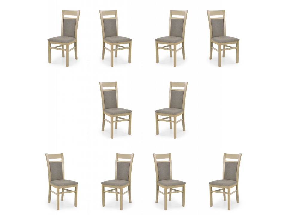 Dziesięć krzeseł dąb sonoma tapicerowanych - 0978