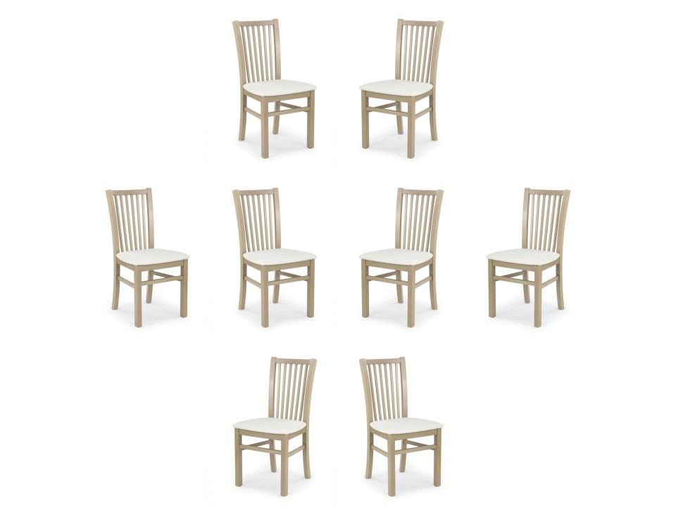 Osiem krzeseł dąb sonoma tapicerowanych  - 0947
