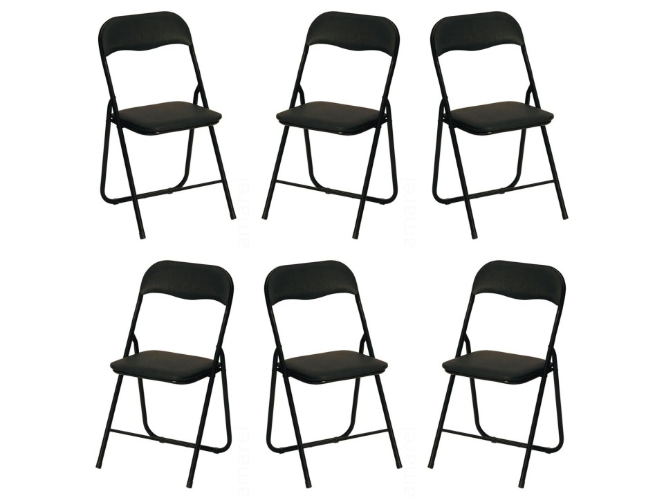 Sześć krzeseł czarnych - 7616