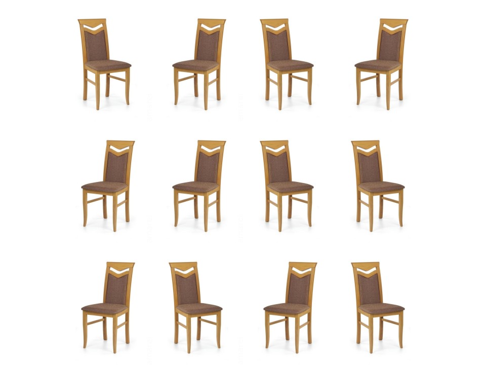 Dwanaście krzeseł olcha tapicerowanych - 6095