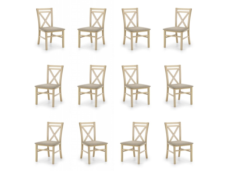 Dwanaście krzeseł dąb sonoma tapicerowanych - 5196