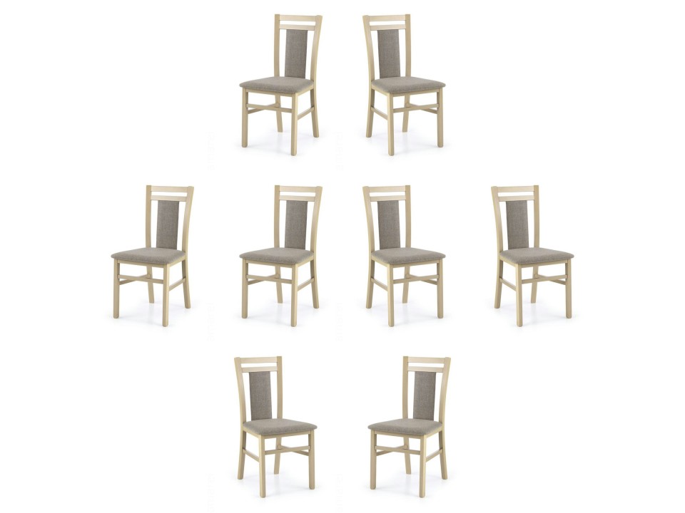 Osiem krzeseł dąb sonoma tapicerowanych - 3390