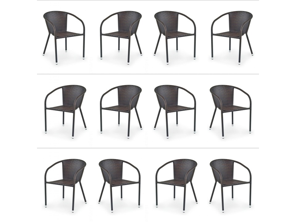 Dwanaście krzeseł ciemno brązowych - 6163