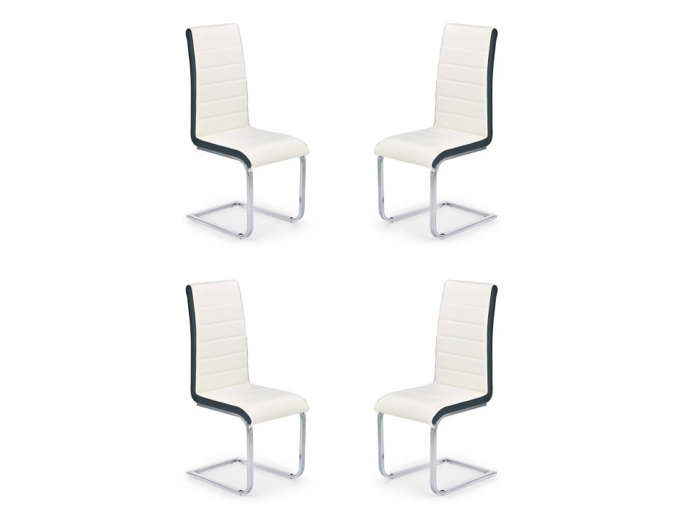 Cztery krzesła biało-czarne - 4541
