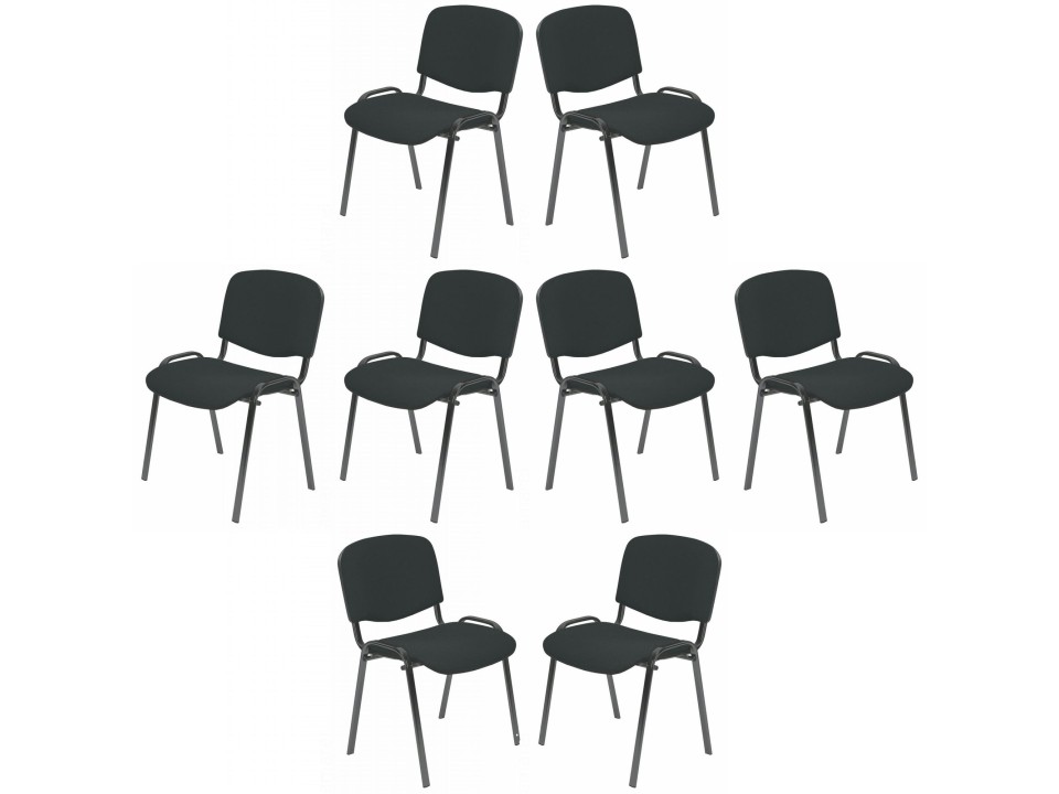 Osiem krzeseł biurowych czarnych - 0110
