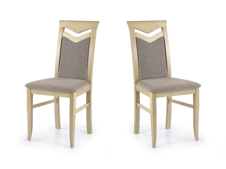 Dwa krzesła tapicerowane dąb sonoma  - 3802