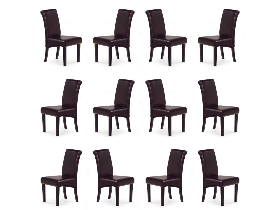 Dwanaście krzeseł wenge / ciemny brąz - 7655
