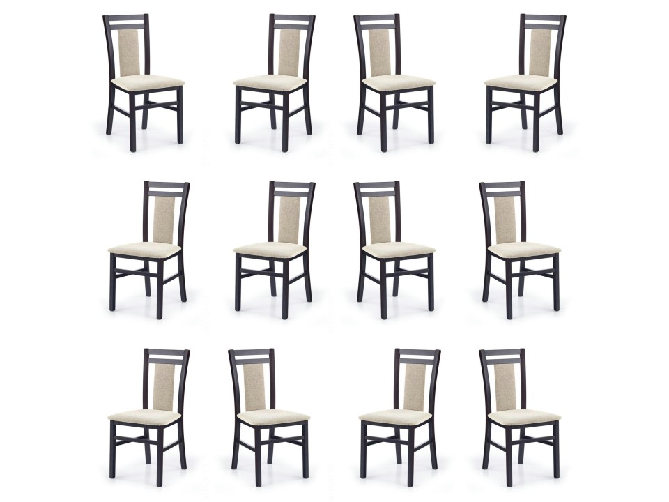 Dwanaście krzeseł wenge tapicerowanych - 4298