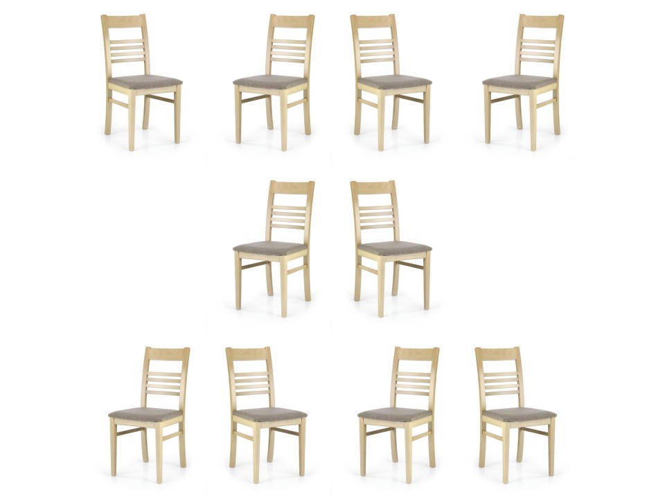 Dziesięć krzeseł dąb sonoma tapicerowanych - 3666