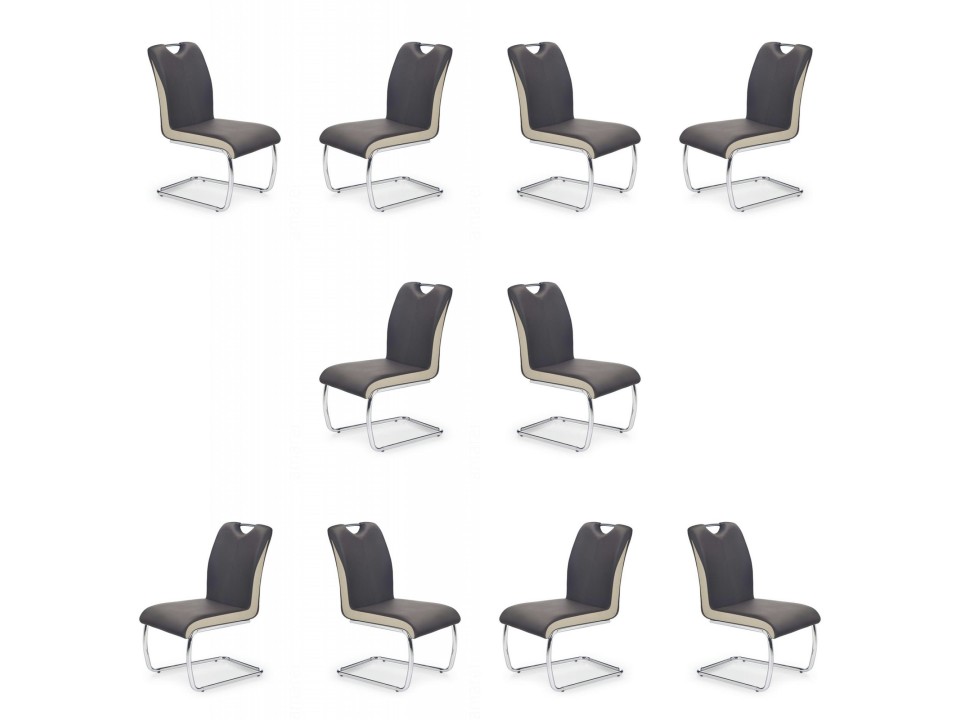Dziesięć krzeseł ciemno brązowych champagne - 7237