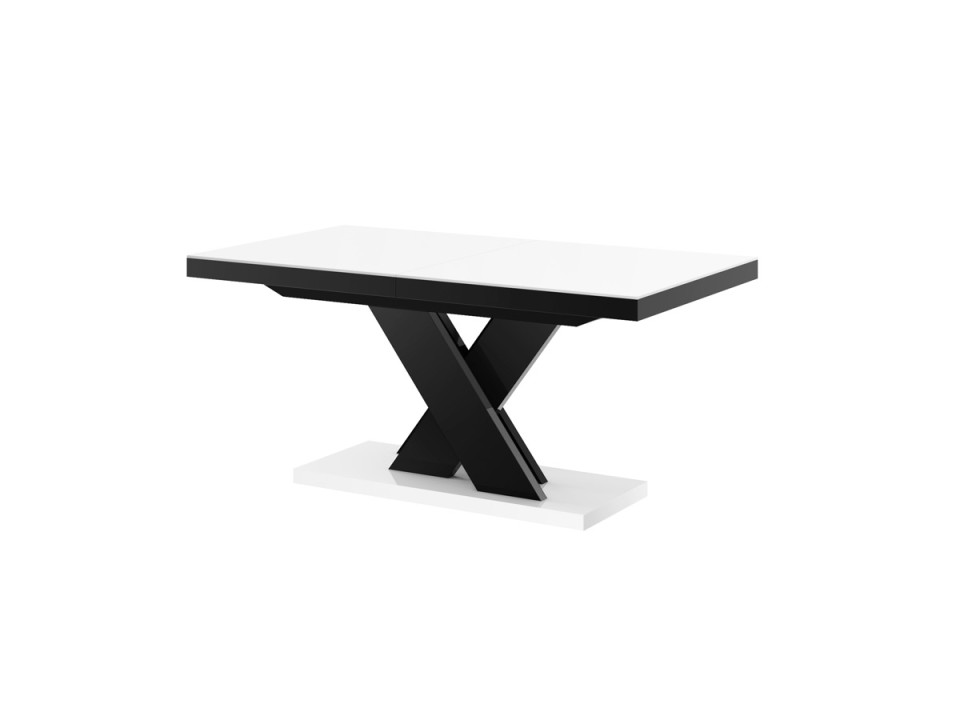 Stół Xenon Lux blat / podstawa: biały połysk, nogi: czarny połysk- Hubertus Meble