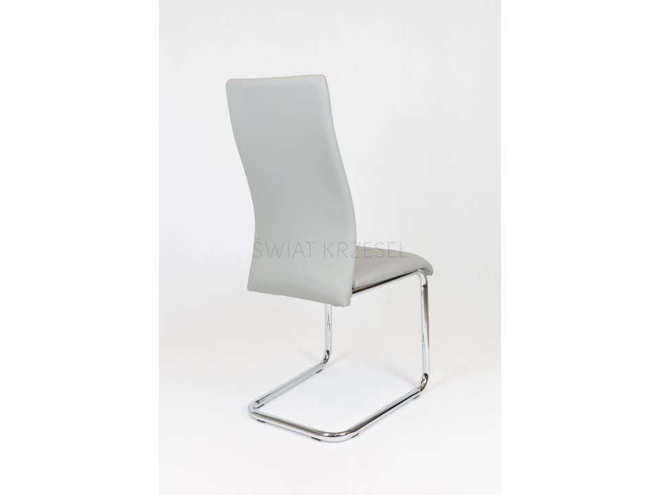 Sk Design Ks029 Jasnoszare Krzesło Z Ekoskóry Na Chromowanym Stelażu