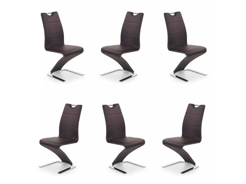 Sześć krzeseł brązowych - 4922