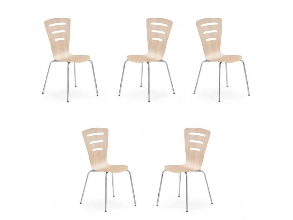 Pięć krzeseł dąb sonoma - 4312