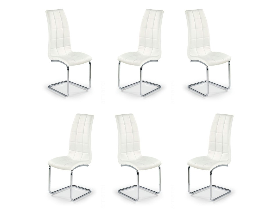 Sześć krzeseł białych - 6545