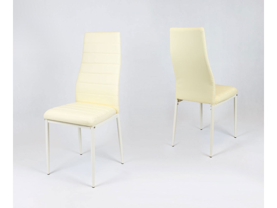 Sk Design Ks001 Kremowe Krzesło Z Eko-Skóry, Kremowe Nogi