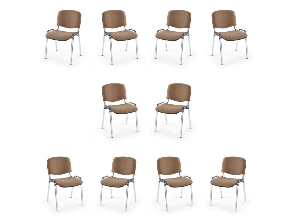 Dziesięć krzeseł beżowych / chrom - 0041