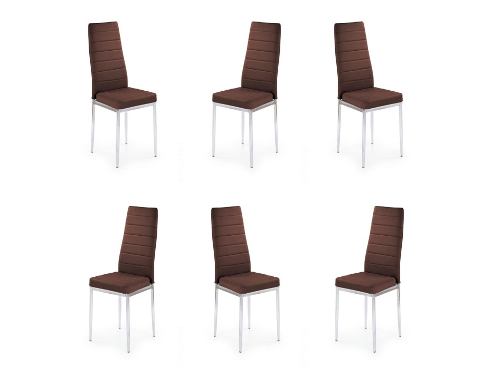 Sześć krzeseł brązowych - 6902