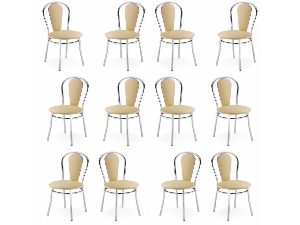 Dwanaście krzeseł biurowych beżowych - 7729