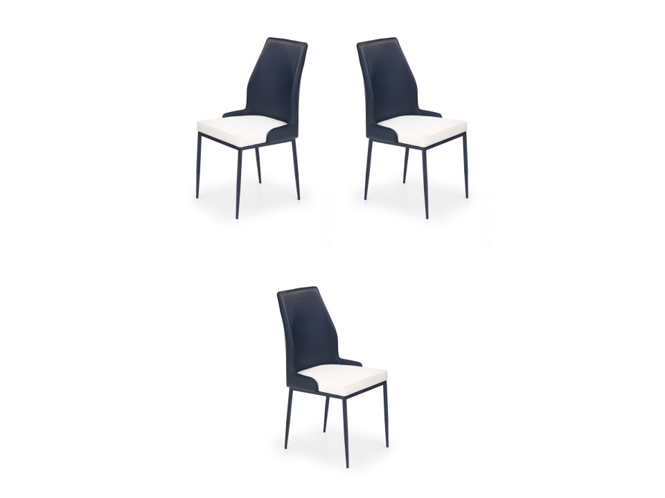 Trzy krzesła biało-czarne - 7589