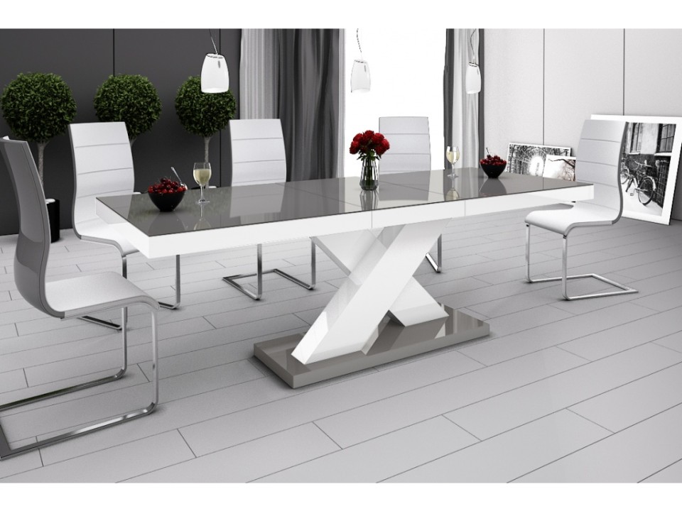 Stół Xenon szary / biały rozkładany - Meble Hubertus