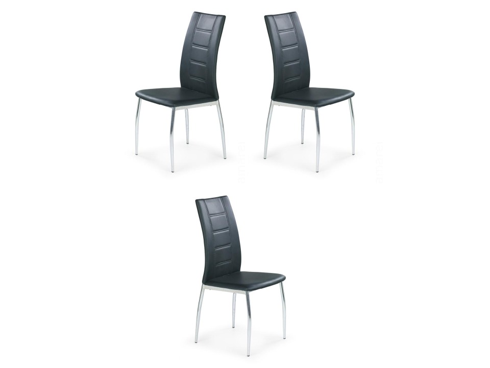 Trzy krzesła czarne - 6583