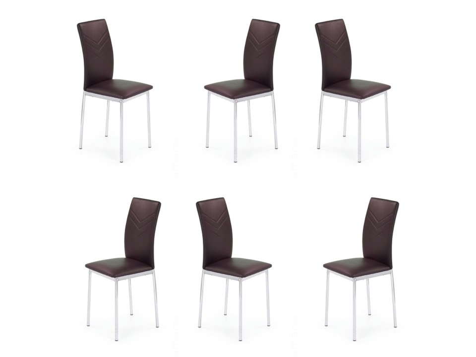 Sześć krzeseł brązowych - 1180