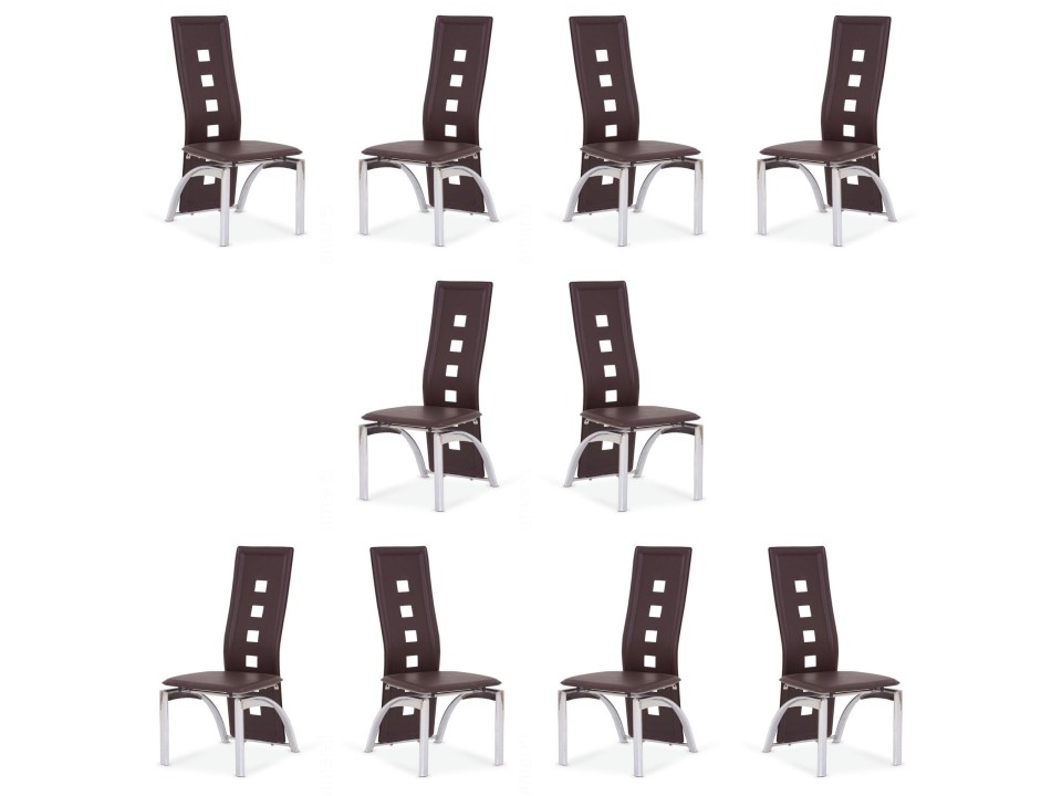 Dziesięć krzeseł ciemno brązowych - 1178