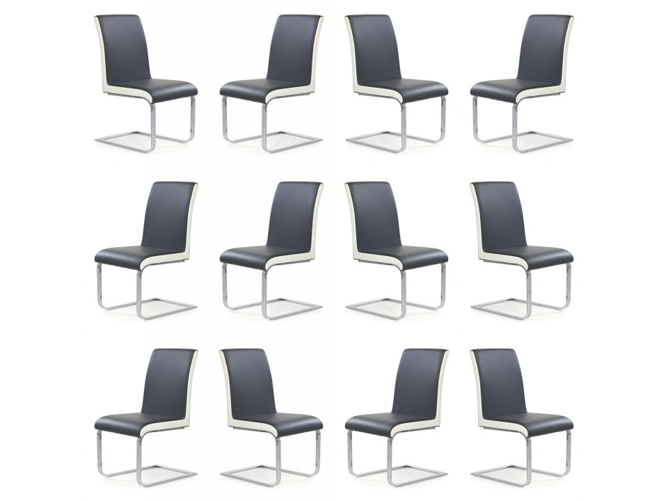 Dwanaście krzeseł popielato - białych - 4832