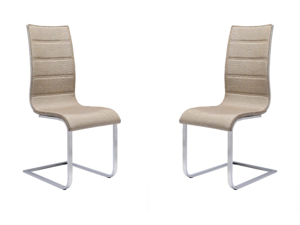 Dwa krzesła beżowo / białe - 1396