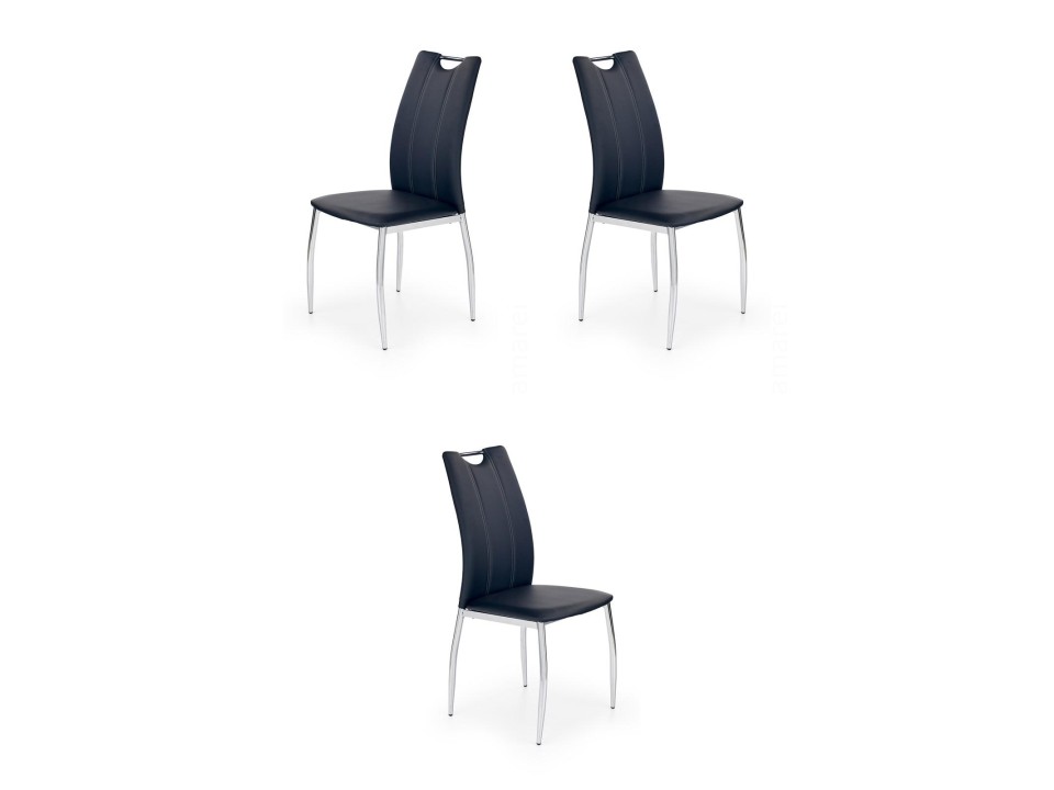 Trzy krzesła czarne - 4809